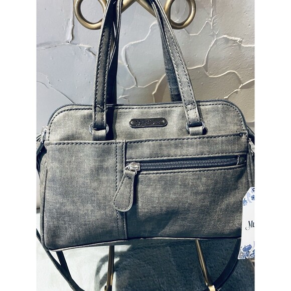 MultiSac Women's Dark Gray Crossbody Dual handles Purse NWT - Picture 1 of 12